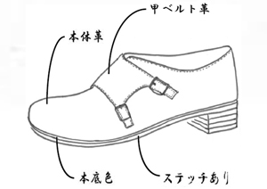プレーンダブルモンクストラップ